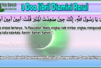 Tiga Doa Jibril Diaminkan Rasul