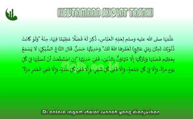 Keutamaan Sholat Tasbih